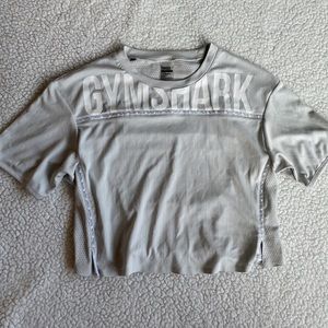 Gymshark light grey recess crop with cutout